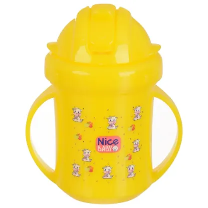 Picture of NICE BABY BOTTLE WITH STRAW YELLOW