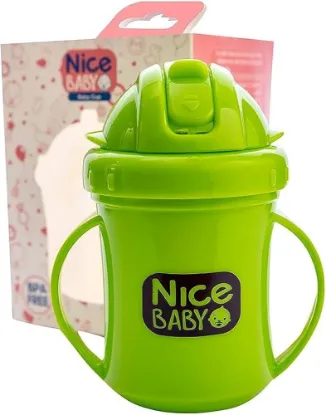 Picture of NICE BABY BOTTLE WITH STRAW GREEN