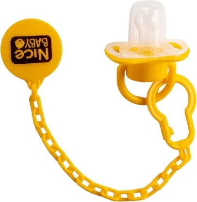 Picture of NICE BABY REGULAR PACIFIER WITH YELLOW CHAIN
