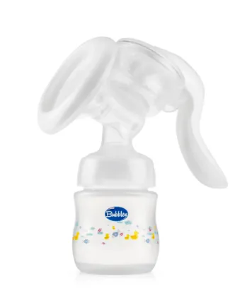 Picture of Bubbles Manual Breast Pump Box compact with feeding bottle(WHITE)