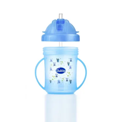 Picture of BUBBLES CUP WITH STRAW BLUE
