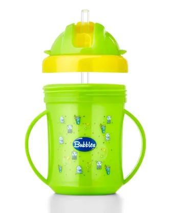 Picture of BUBBLES CUP WITH STRAW GREEN