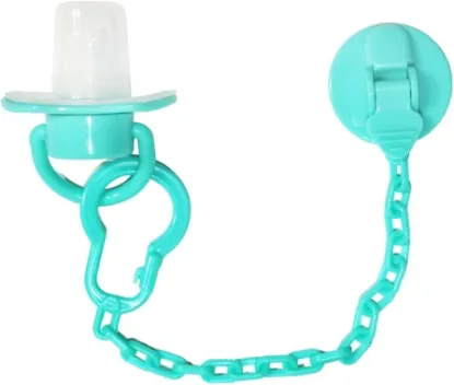 Picture of BUBBLES BEVELED PACIFIER WITH CHAIN 0M, GREEN
