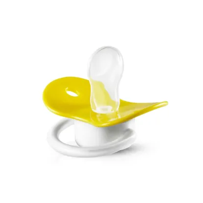 Picture of BUBBLES BEVELED PACIFIER 6M YELLOW